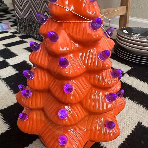 Mr.Halloween Nostalgic Ceramic Led Tree Orange Purple lights  13” NWT - Picture 11 of 12